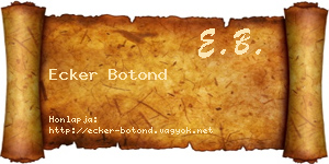 Ecker Botond névjegykártya